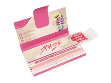 PURIZE Papers’n’Tips Pink 12er Display – je Pack 32 KS Slim Papers & 16 XTRA Slim Aktivkohlefilter (pink)